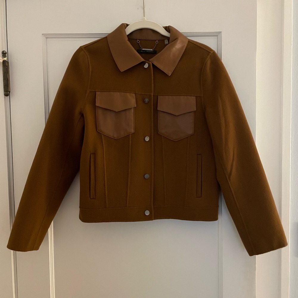 Elie Tahari Wool Trucker Jacket